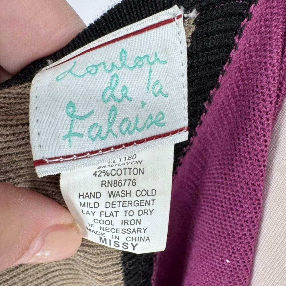 LouLou de la Falaise Missy Wrap Purple Rayon Cotton Long - Picture 5 of 5